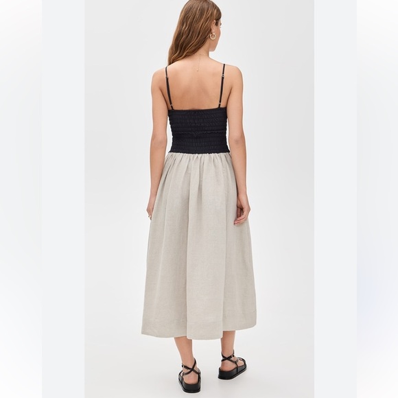 CIAO LUCIA OATMEAL COTTON LINEN MIDI DRESS NWT MSRP$365 Size Small - Picture 3 of 7